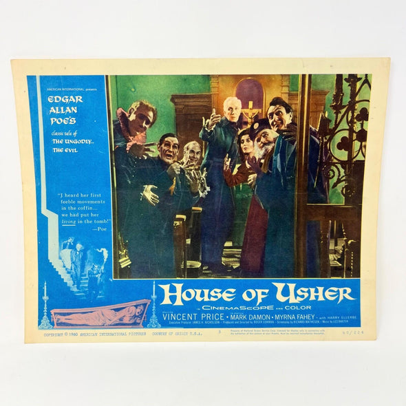 1960 House Of Usher  Lobby Card Movie Poster No.5