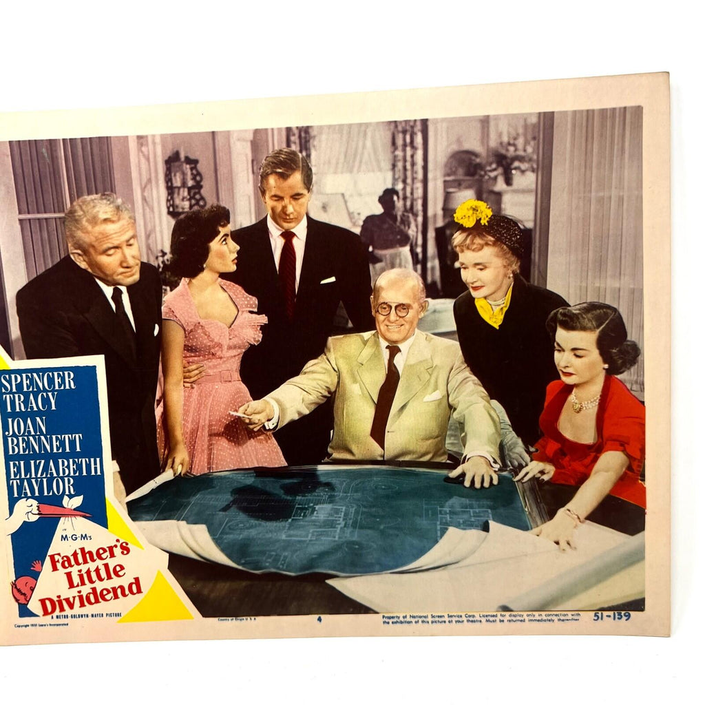 Father's Little Dividend Movie Lobby Card No.4 Spencer Tracy Elizabeth Taylor