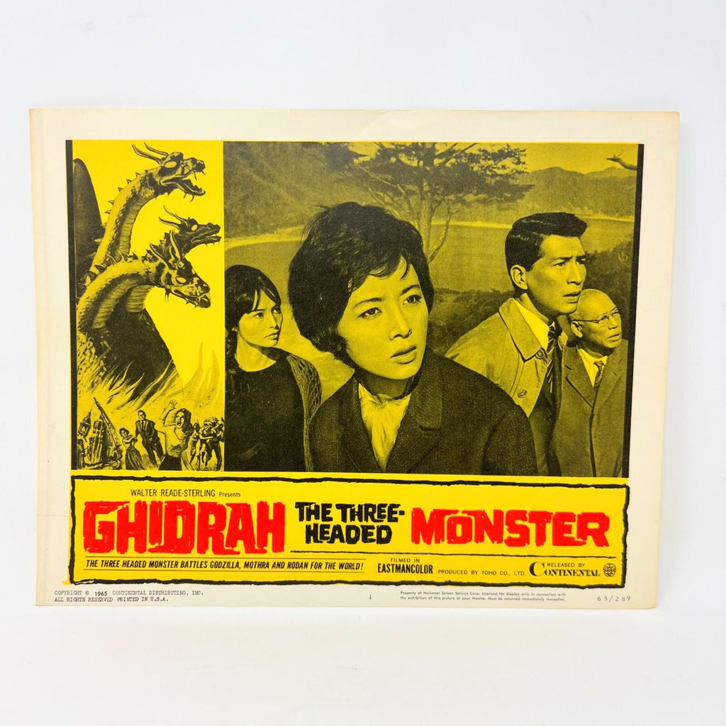 1965 Ghidrah The Three Headed Monsters Godzilla Mothra Rodan Movie Lobby Card 1