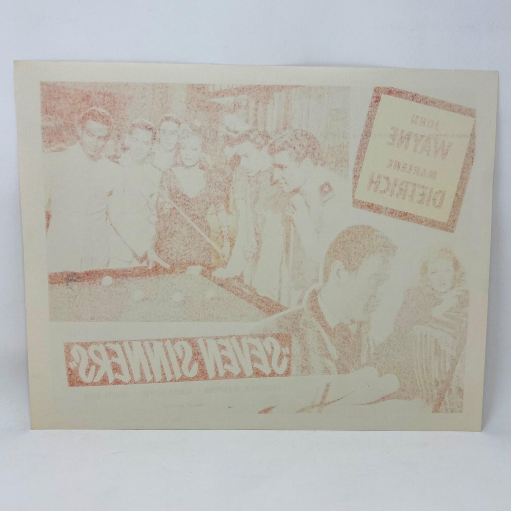 1954 Seven Sinners John Wayne Marlene Dietrich Collectible Movie Lobby Card (d)