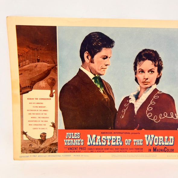 1961 Master Of The World Original Movie Lobby Card No.2 Jules Vernes Vince Price