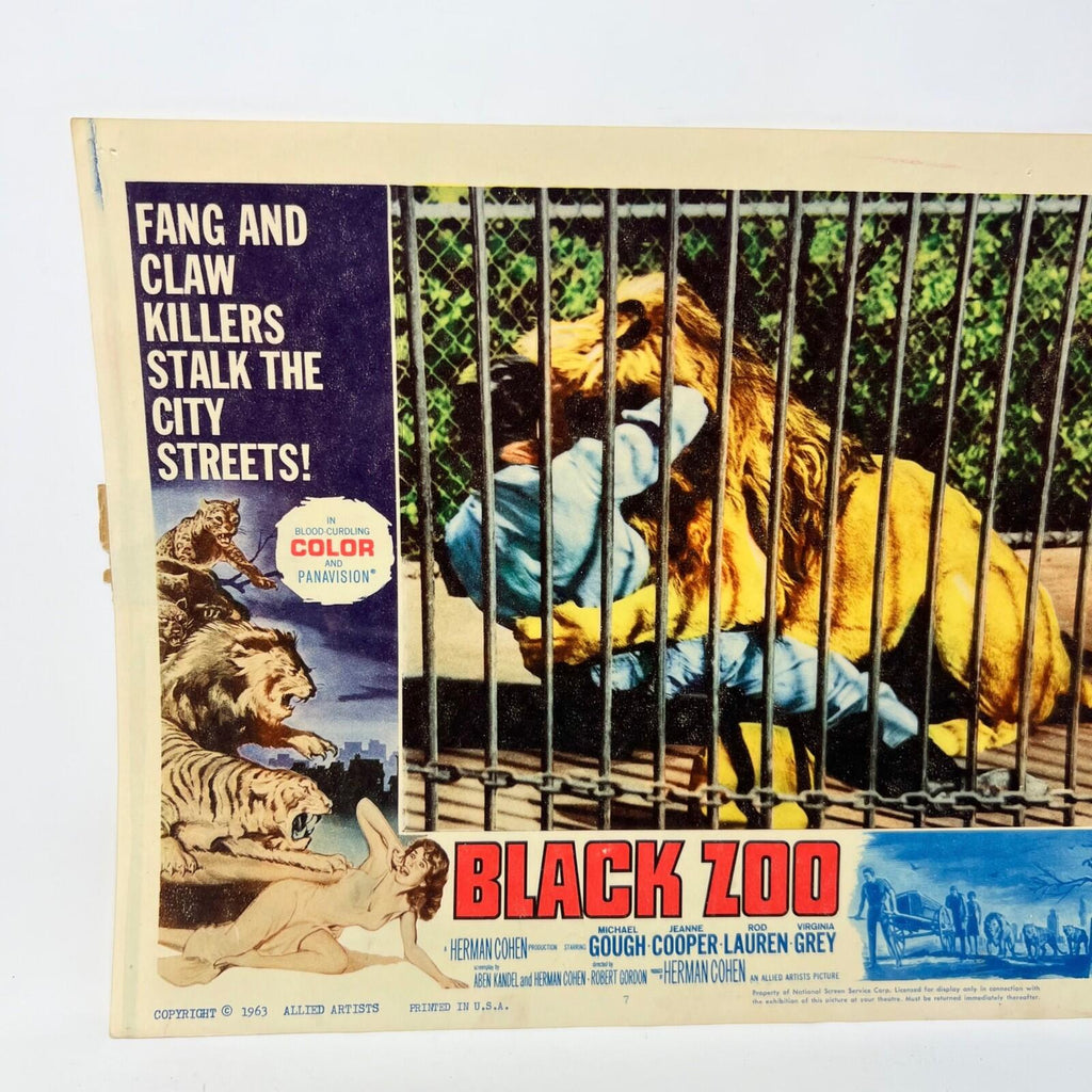 1963 Black Zoo Vintage Movie Lobby Card No.7