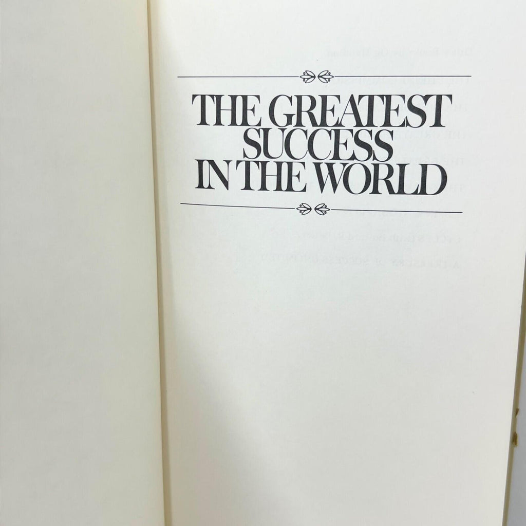 THE GREATEST SUCCESS IN WORLD By Og Mandino - Hardcover 1981 1st Edition