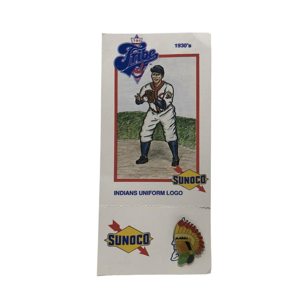 1930's Vintage Sunoco Cleveland Indians The Tribe Indians Logo Enamel Pin
