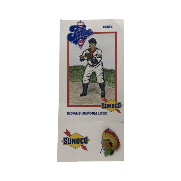 1930's Vintage Sunoco Cleveland Indians The Tribe Indians Logo Enamel Pin