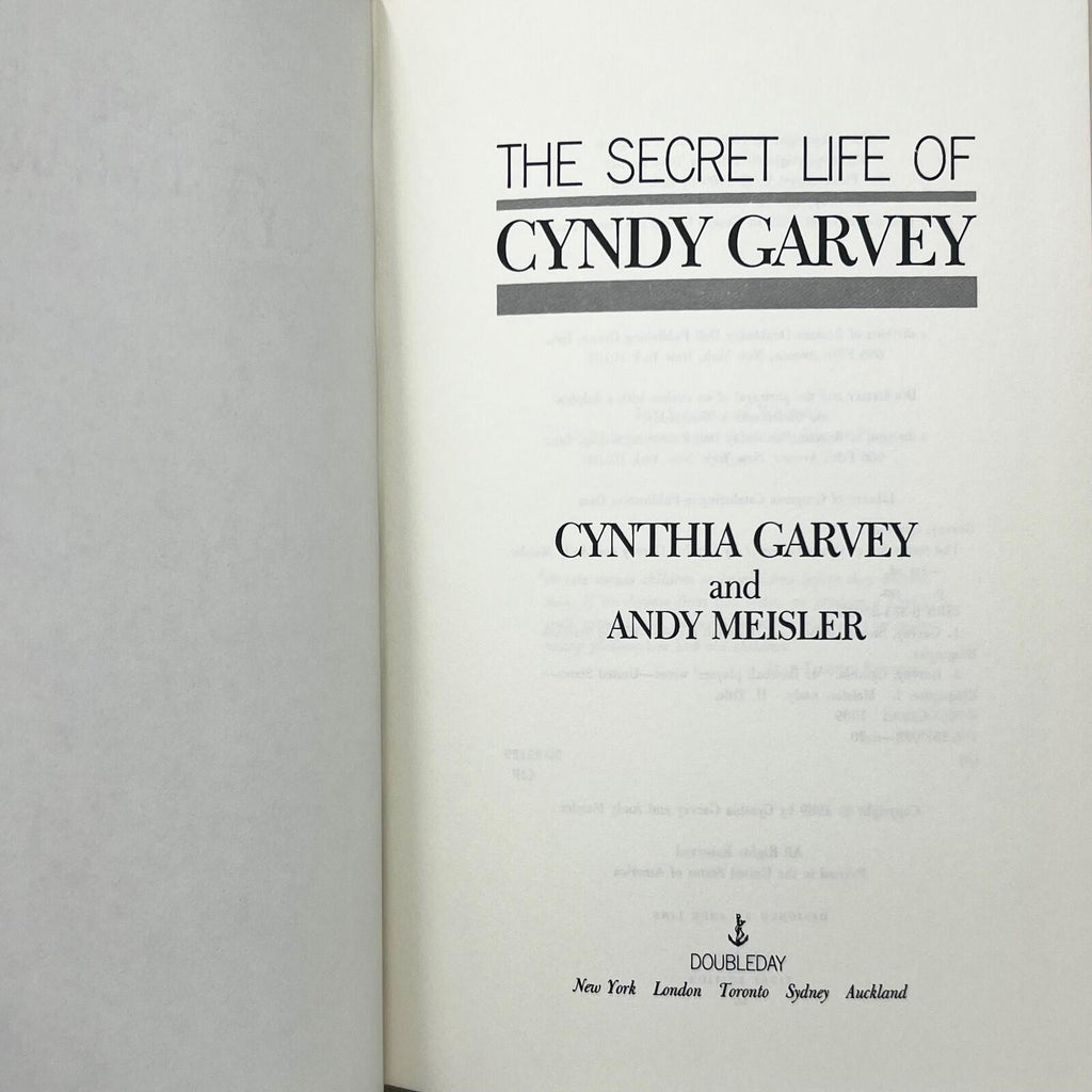The Secret Life of Cyndy Garvey and Andy Meisler Hardcover Book First Edition
