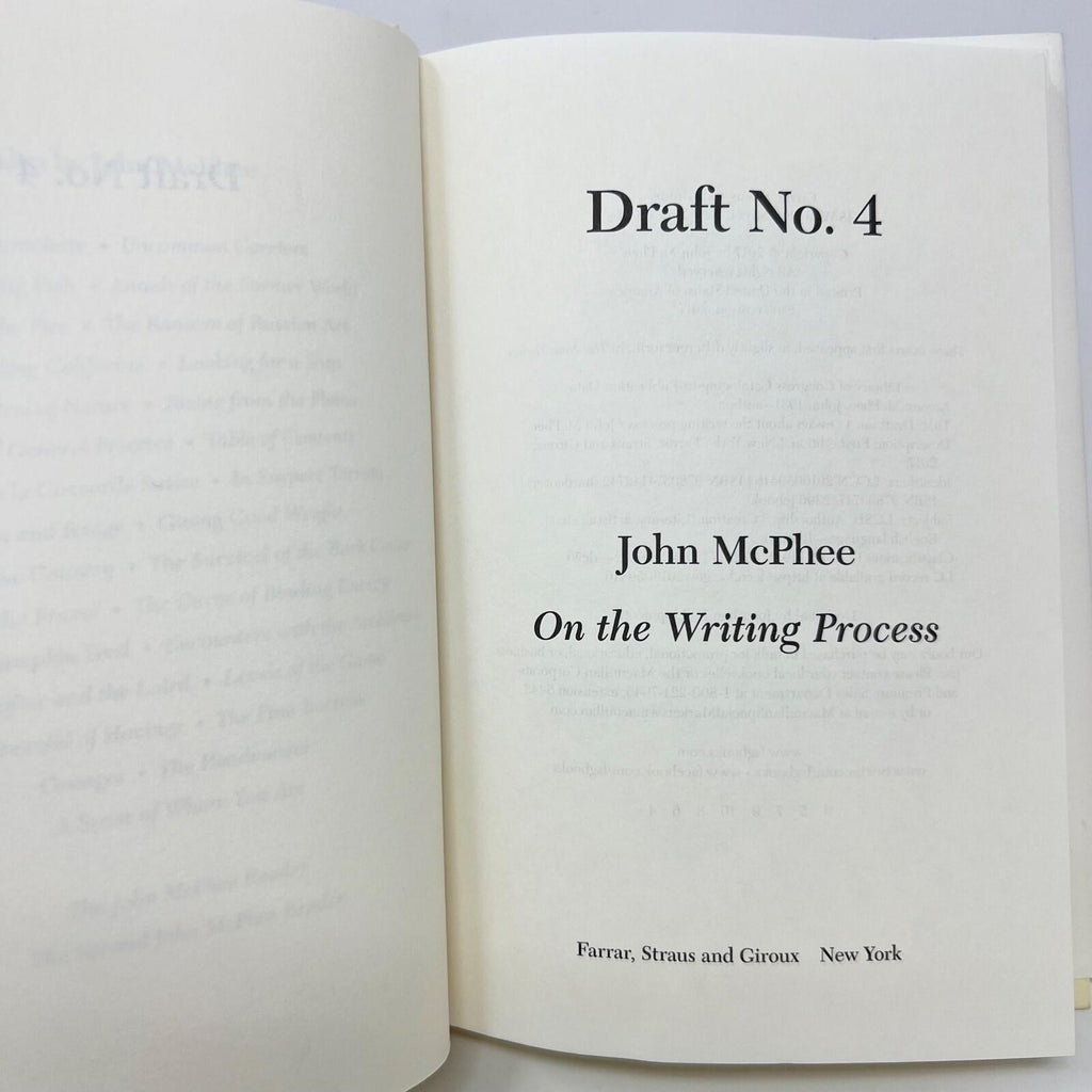Draft No.4 On the Writing Process Hardcover John McPhee