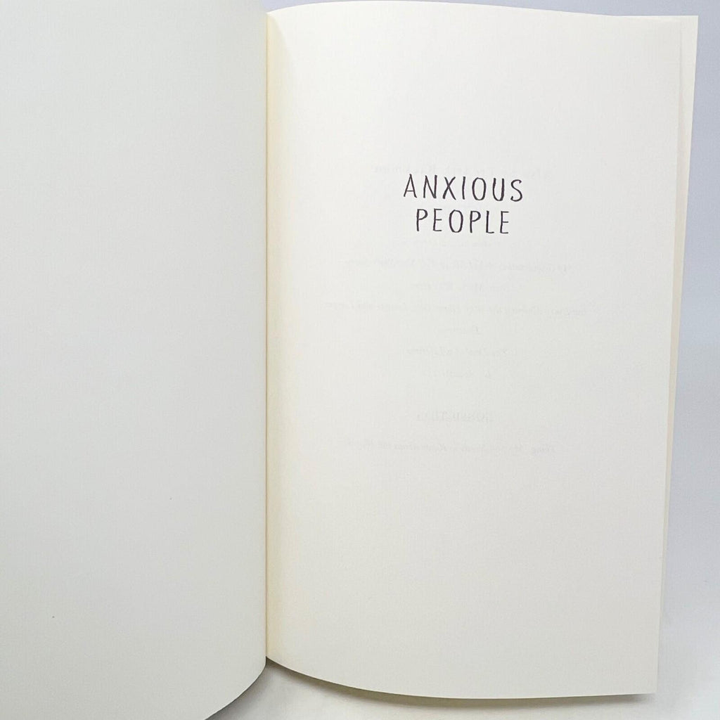 Anxious People A Novel Fredrik Backman Hardcover Book