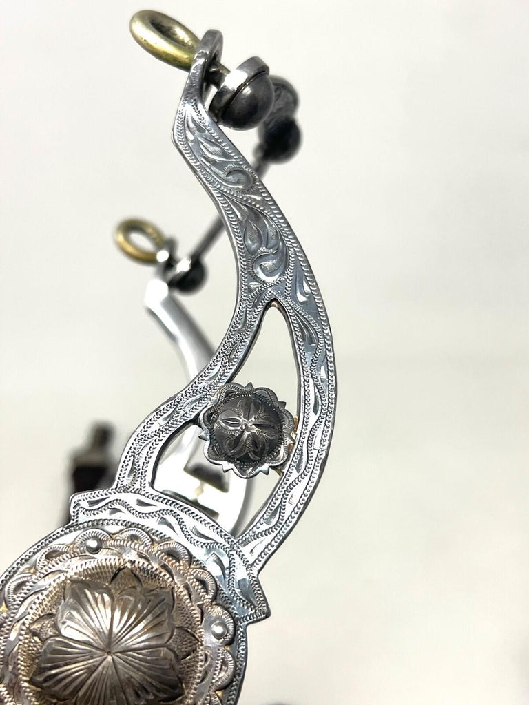 vintage Silver Fleming Horse Western Show Bit Copper Roller Equine Ring Snuffle