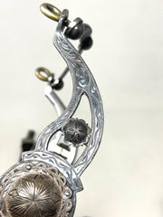 vintage Silver Fleming Horse Western Show Bit Copper Roller Equine Ring Snuffle