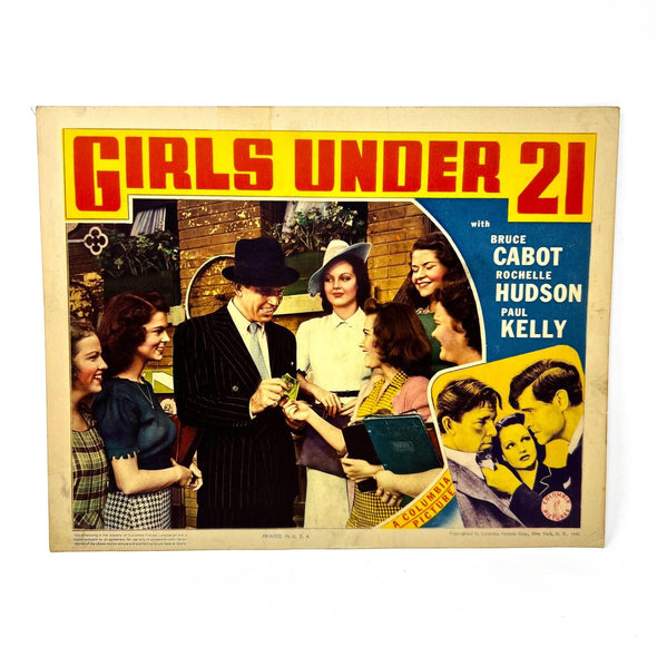 1940 Girls Under 21 Movie Lobby Card Bruce Cabot Rochelle Hudson Paul Kelly (f)