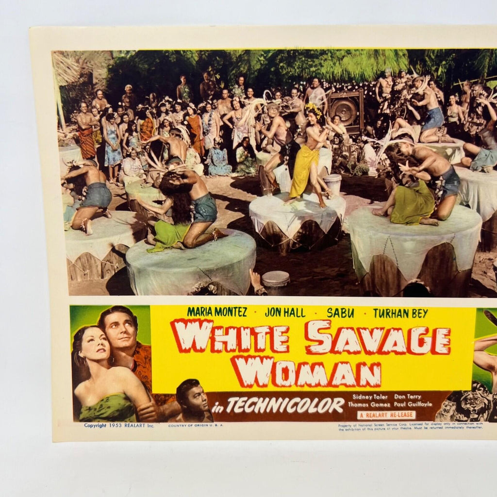 1953 White Savage Woman in Technicolor Movie Lobby Card (D)