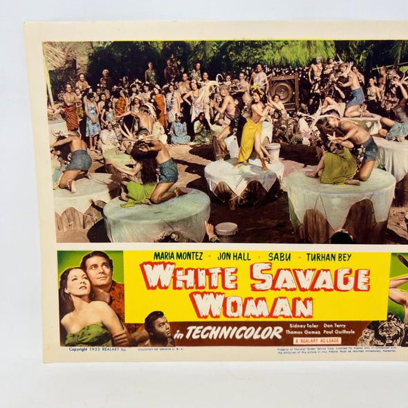 1953 White Savage Woman in Technicolor Movie Lobby Card (D)