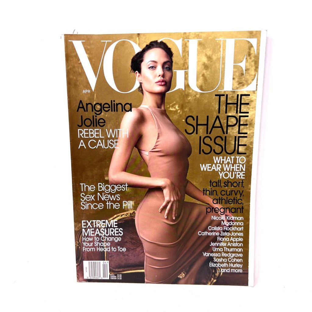 VOGUE Magazine April  2002 Angelina Jolie The Shape Issue