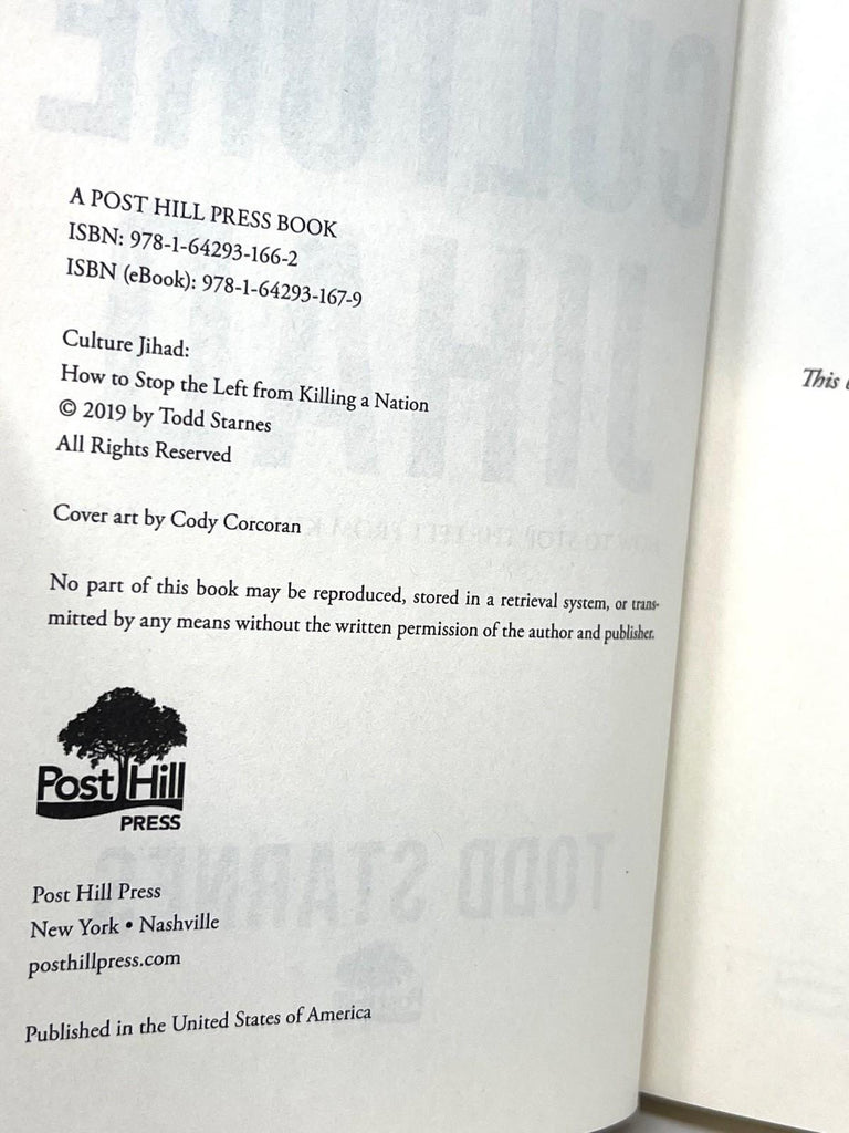 Culture Jihad: How to Stop the Left- 9781642931662, hardcover, Todd Starnes, new