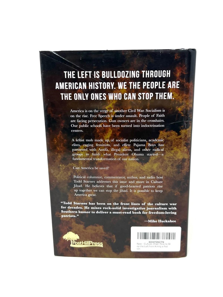 Culture Jihad: How to Stop the Left- 9781642931662, hardcover, Todd Starnes, new