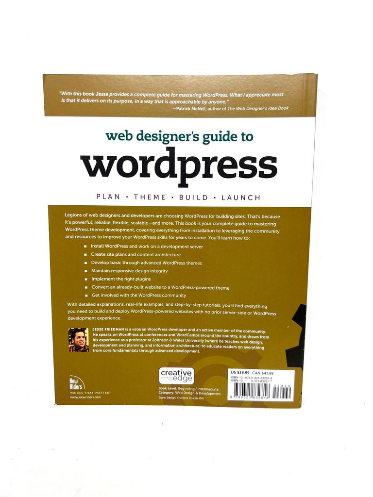 Web Designer's Guide To Wordpress- 9780321832818, paperback, Jesse Friedman