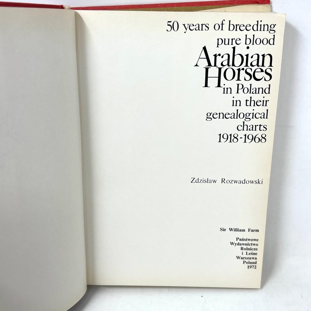 50 Years of Breeding of Pure Blood Arabian Horses in Poland 1918-1968