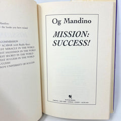 Mission: Success! By OG Mandino 1986, Hardcover First Edition HD DJ