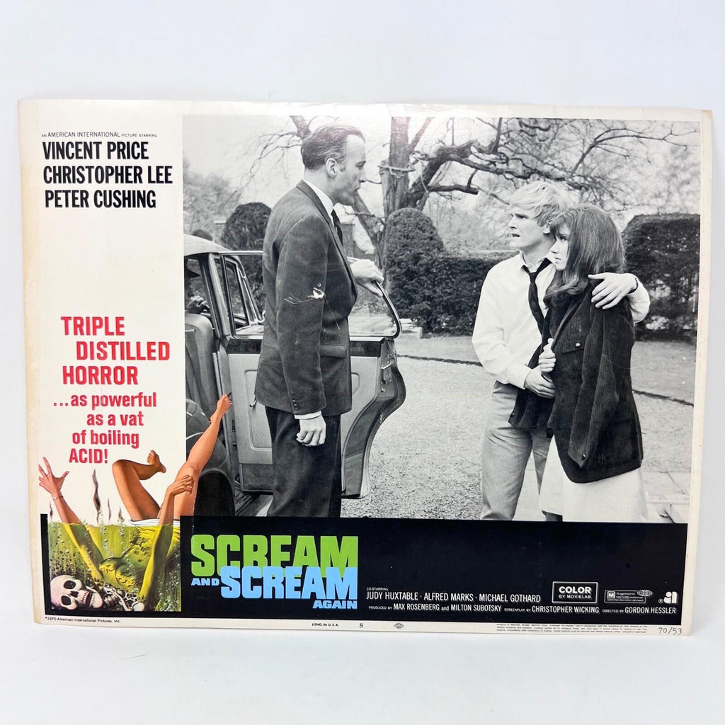 1970 Scream and Scream Again Original Movie Lobby Card 70/53 No.8