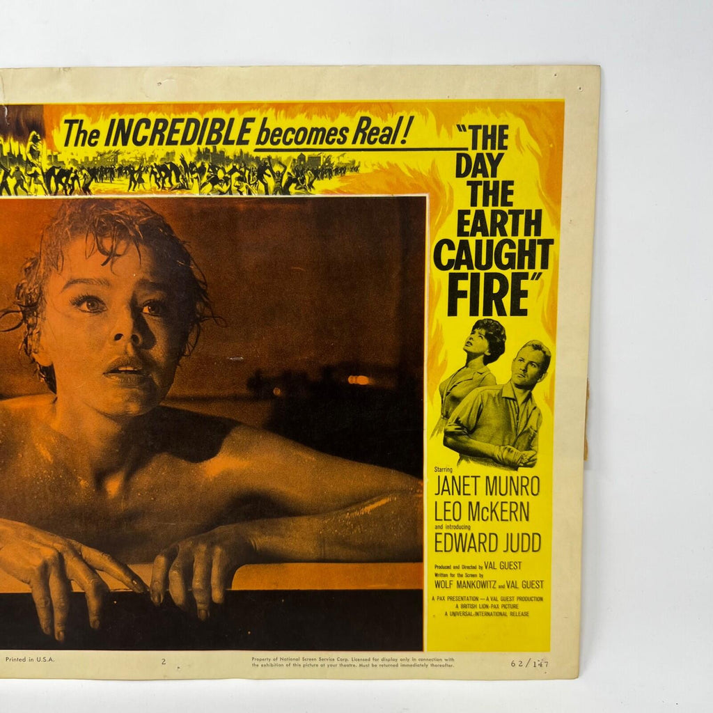 1962 The Day The Earth Cought Fire Collectible movie Lobby Cards set of 8