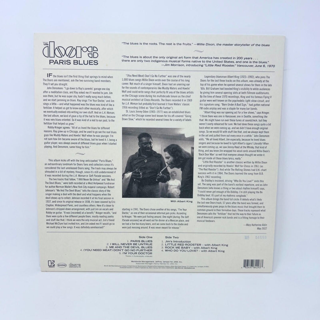 The Doors Paris Blues Vinyl Record LP Autograph by Robby Krieger John Densmore