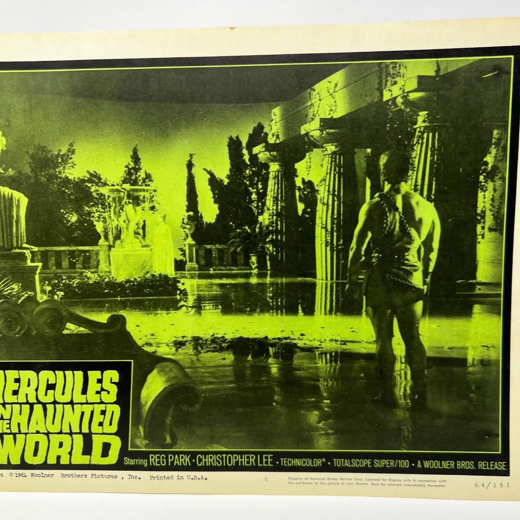 1964 Hercules in The Haunted Word Lobby Card Poster #6 Christopher Lee Reg Park