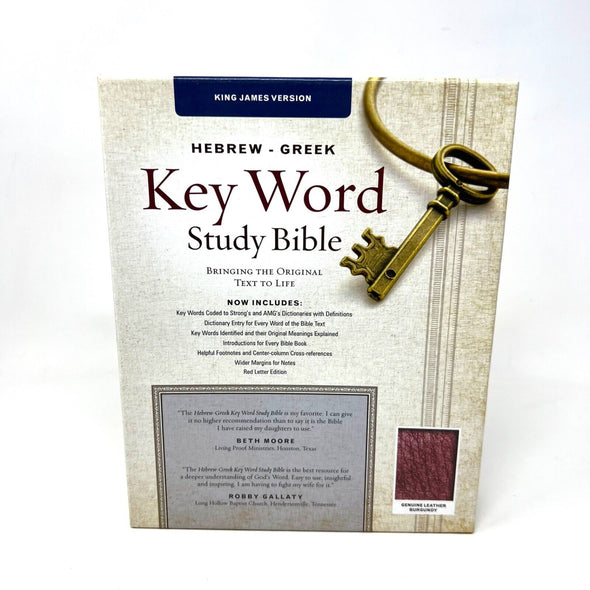 The Hebrew-Greek Key Word Study Bible: KJV Edition, Burgundy Genuine Leather (Ke