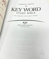 The Hebrew-Greek Key Word Study Bible: KJV Edition, Burgundy Genuine Leather (Ke