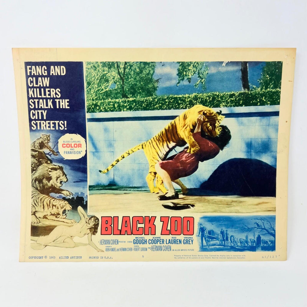 1963 Black Zoo Vintage Movie Lobby Card No.5