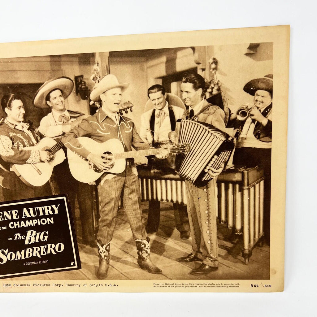 1956 Vintage The Big Sombrero Movie Lobby Card Gene Autry (d)