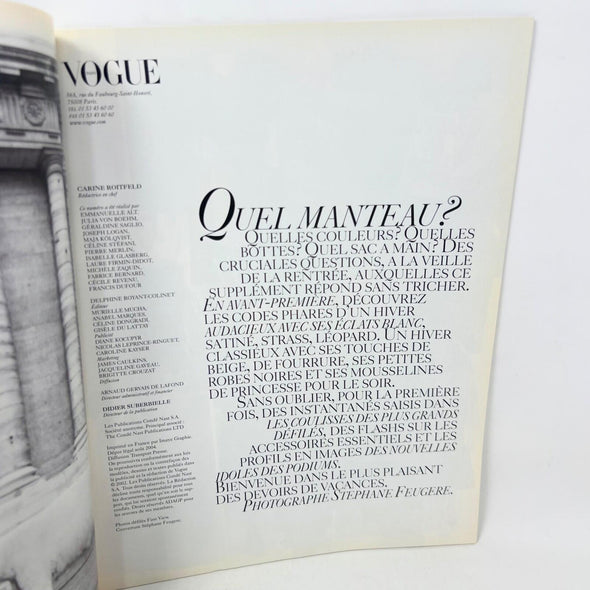 Vogue Magazine Paris Defiles Automme Hiver 2004 2005