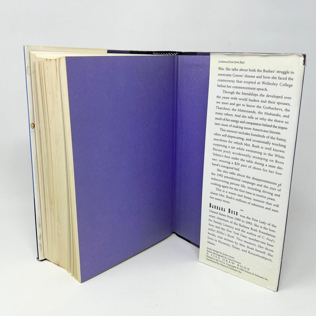 1994 Barbara Bush A Memoir Hardcover Book