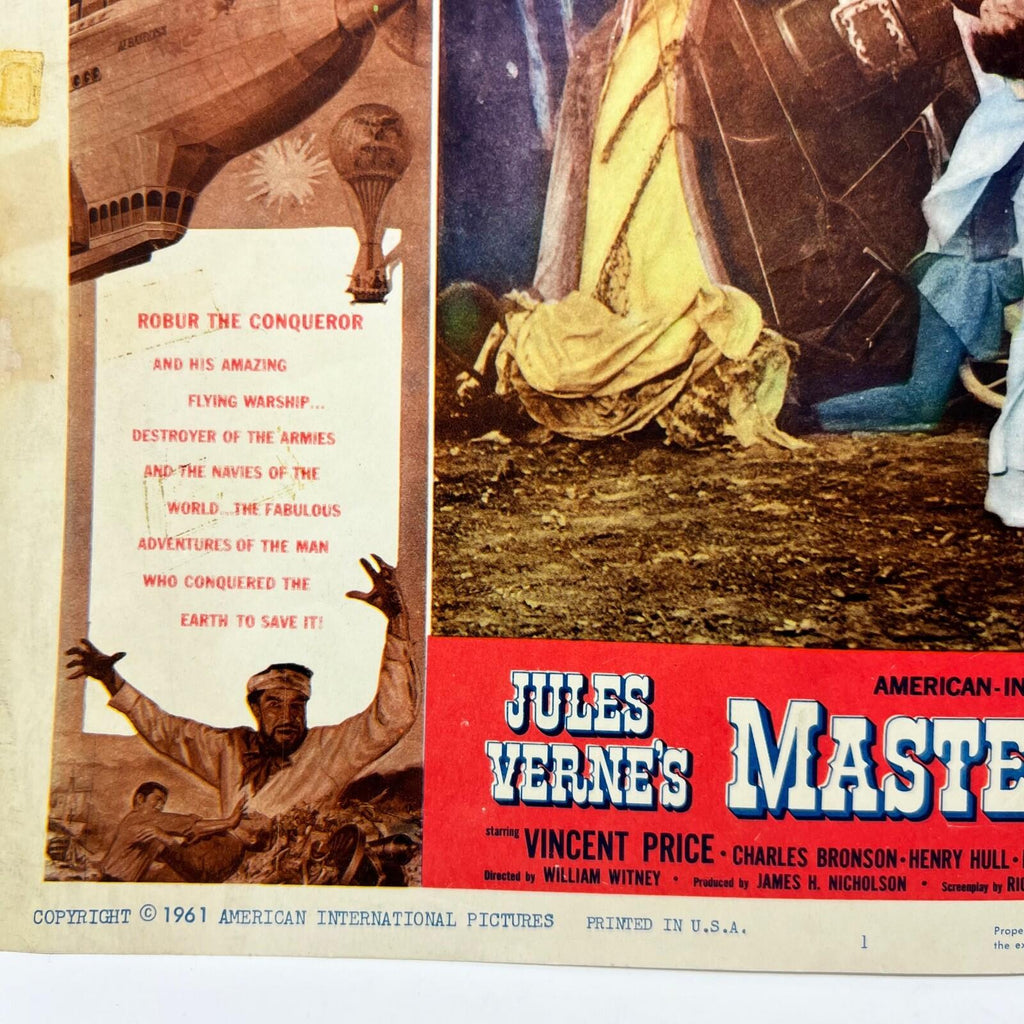 1961 Master Of The World Original Movie Lobby Card No.1 Jules Vernes Vince Price