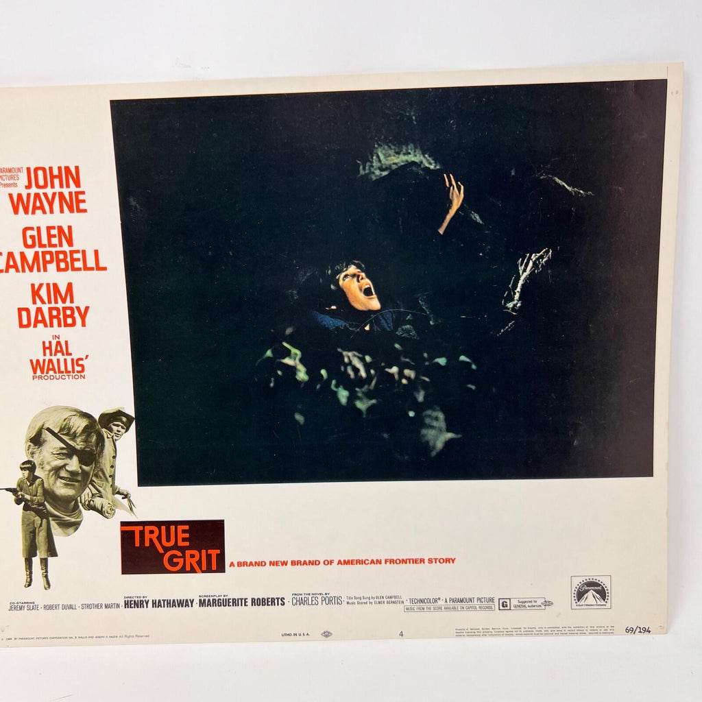 True Grit Vintage Movie Lobby Card No.4 John Way Glen Campbell Kim Darby