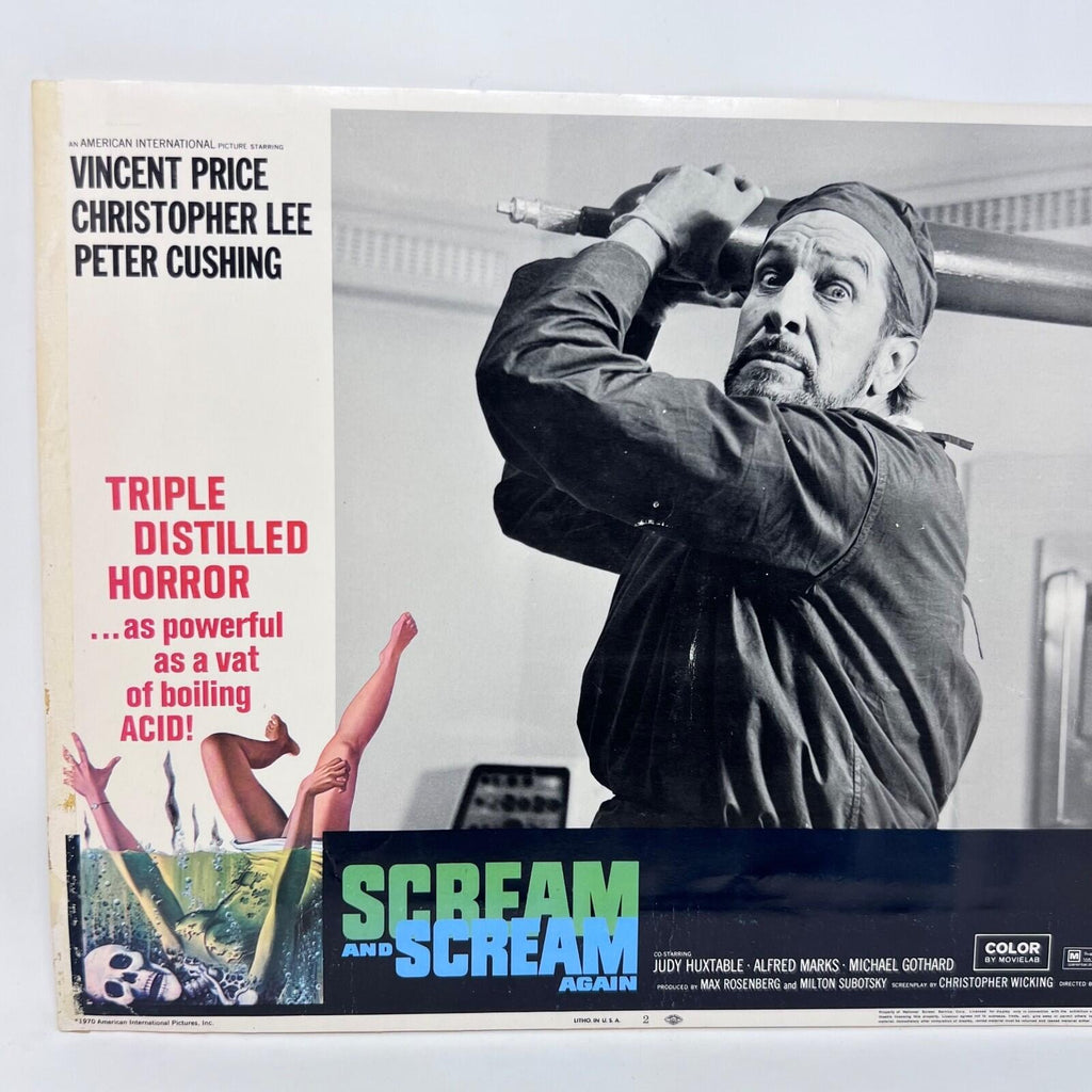 1970 Scream and Scream Again Original Movie Lobby Card 70/53 No.2