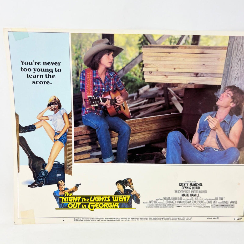 1981 The Night The Lights went Out in Georgia Original Movie Lobby card No.2