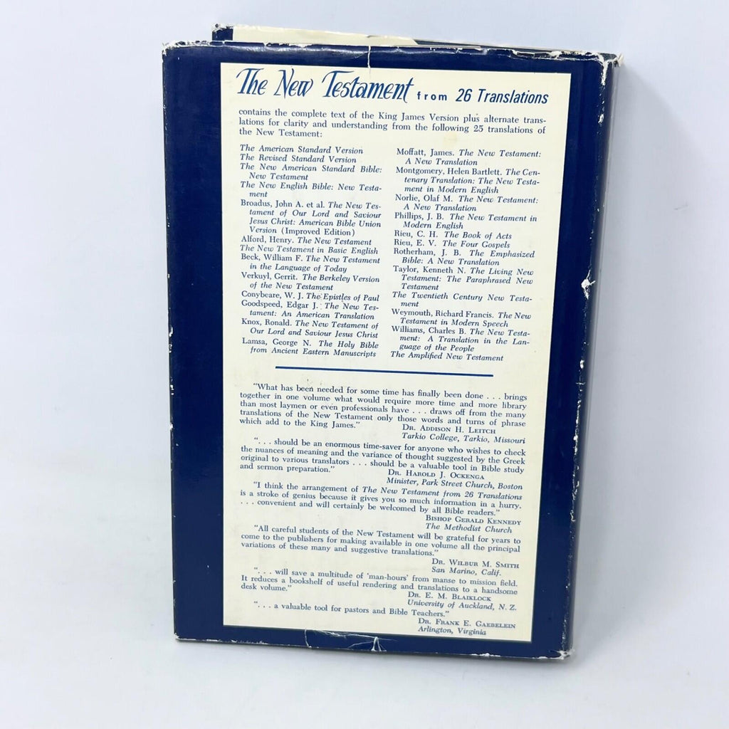 The New Testament from 26 Translations Hardcover 1967 Zondervan First Ed Book