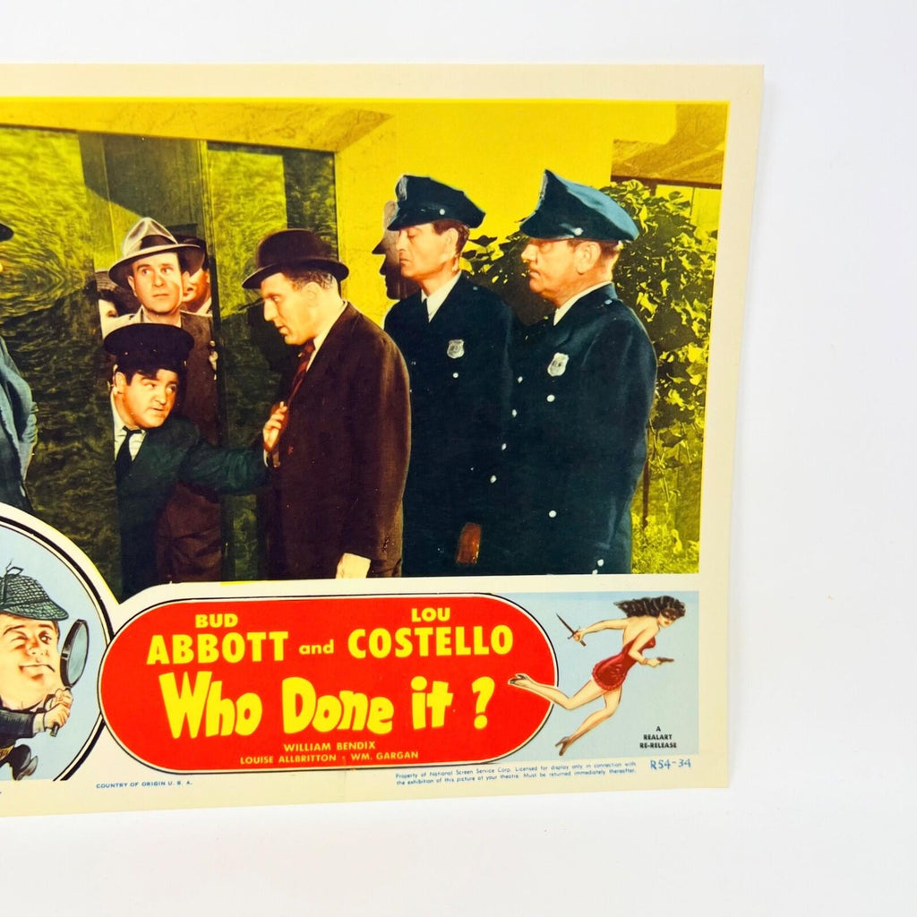 1954 Who Done It Lobby Card Collectible Lobby Card Movie Poster No.2