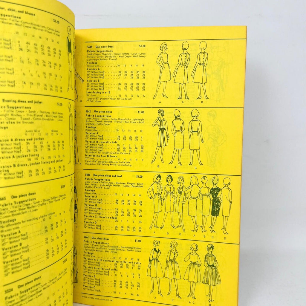 Vintage Vogue Pattern Book June July 1963