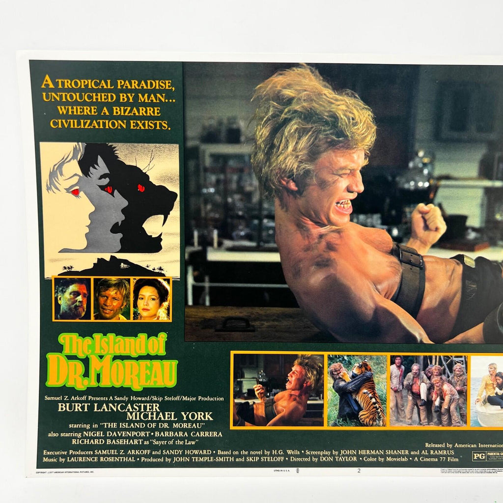 1977 The island of Dr. Moreau Horror Scifi Collectible movie Lobby Card set of 8