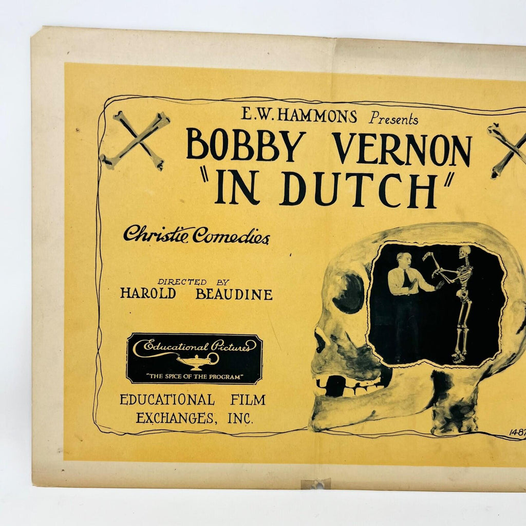 Bobby Vernon In Dutch Original Collectible movie Lobby Card