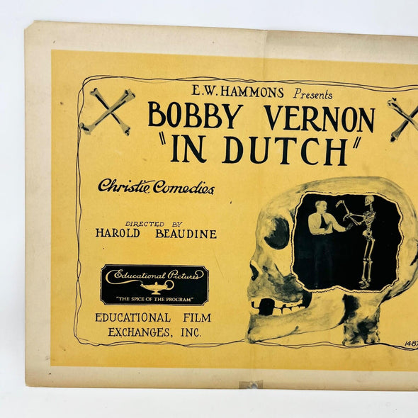 Bobby Vernon In Dutch Original Collectible movie Lobby Card