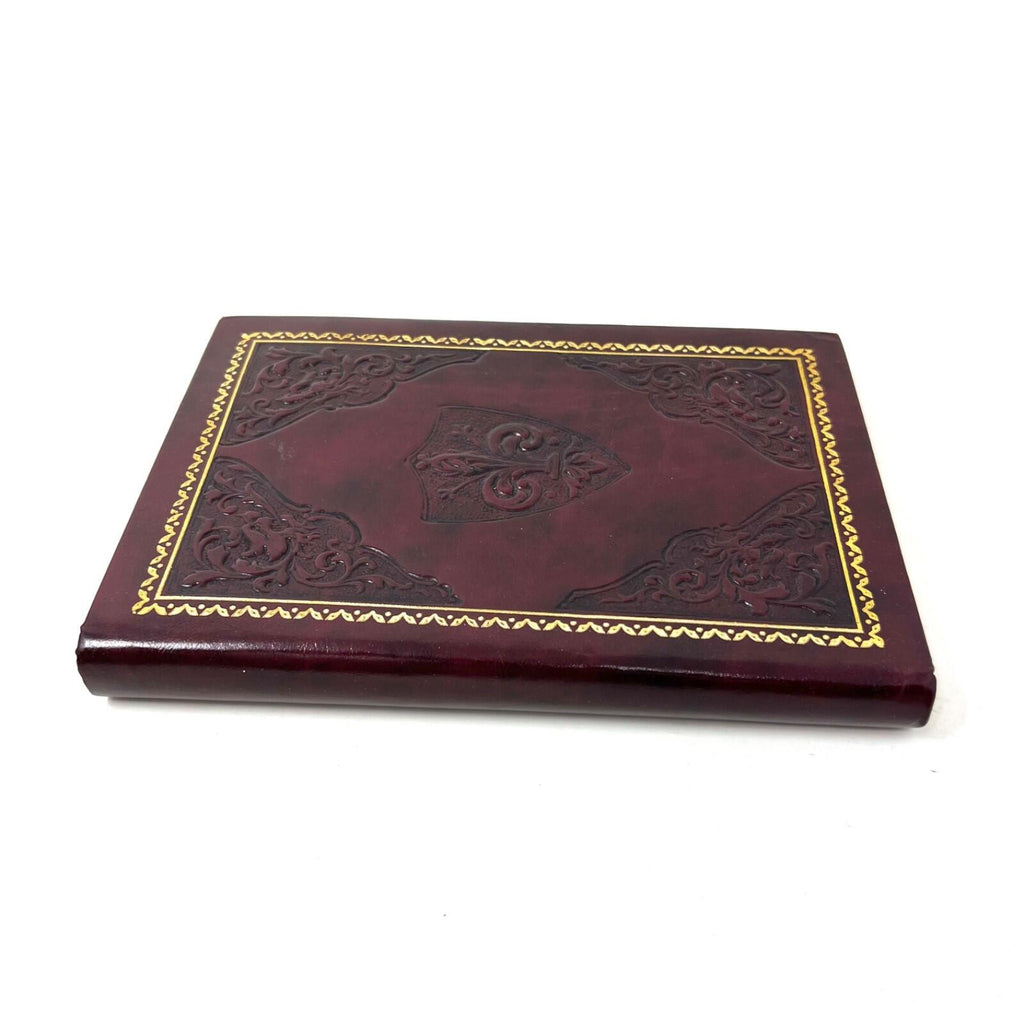 Burgundy & Gold engraved BBS Leather Fleur Sketchbook