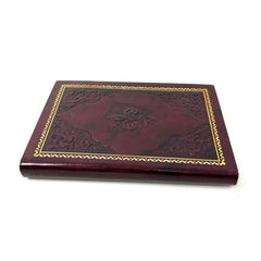 Burgundy & Gold engraved BBS Leather Fleur Sketchbook