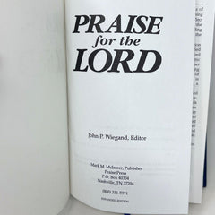 PRAISE FOR THE LORD By John P. Ed. Wiegand - Hardcover