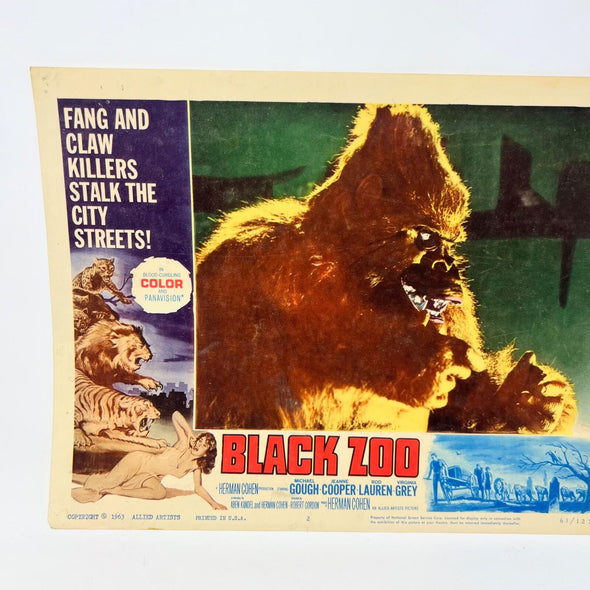 1963 Black Zoo Vintage Movie Lobby Card No.2