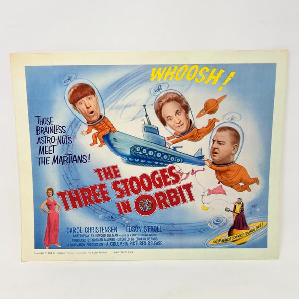 1962 The Three Stoogers In Orbit Collectible Movie Lobby Card (a)