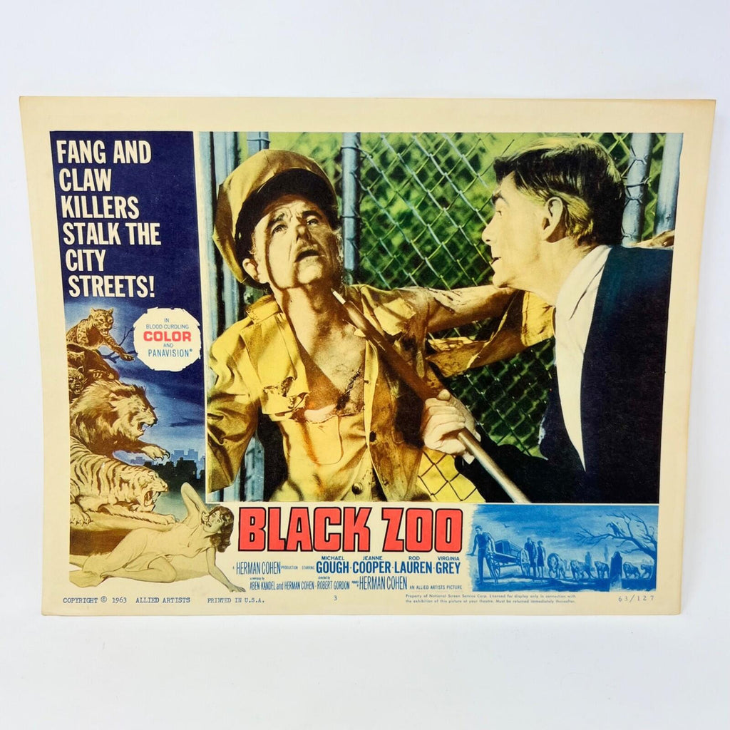 1963 Black Zoo Vintage Movie Lobby Card No.3