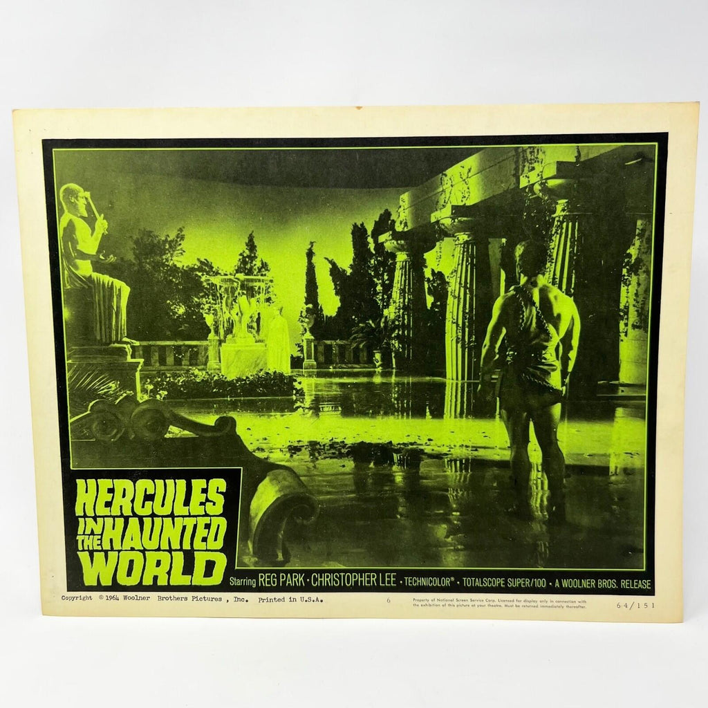 1964 Hercules in The Haunted Word Lobby Card Poster #6 Christopher Lee Reg Park